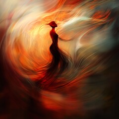 Wall Mural - Fiery Woman: An Abstract Expression of Passion and Power