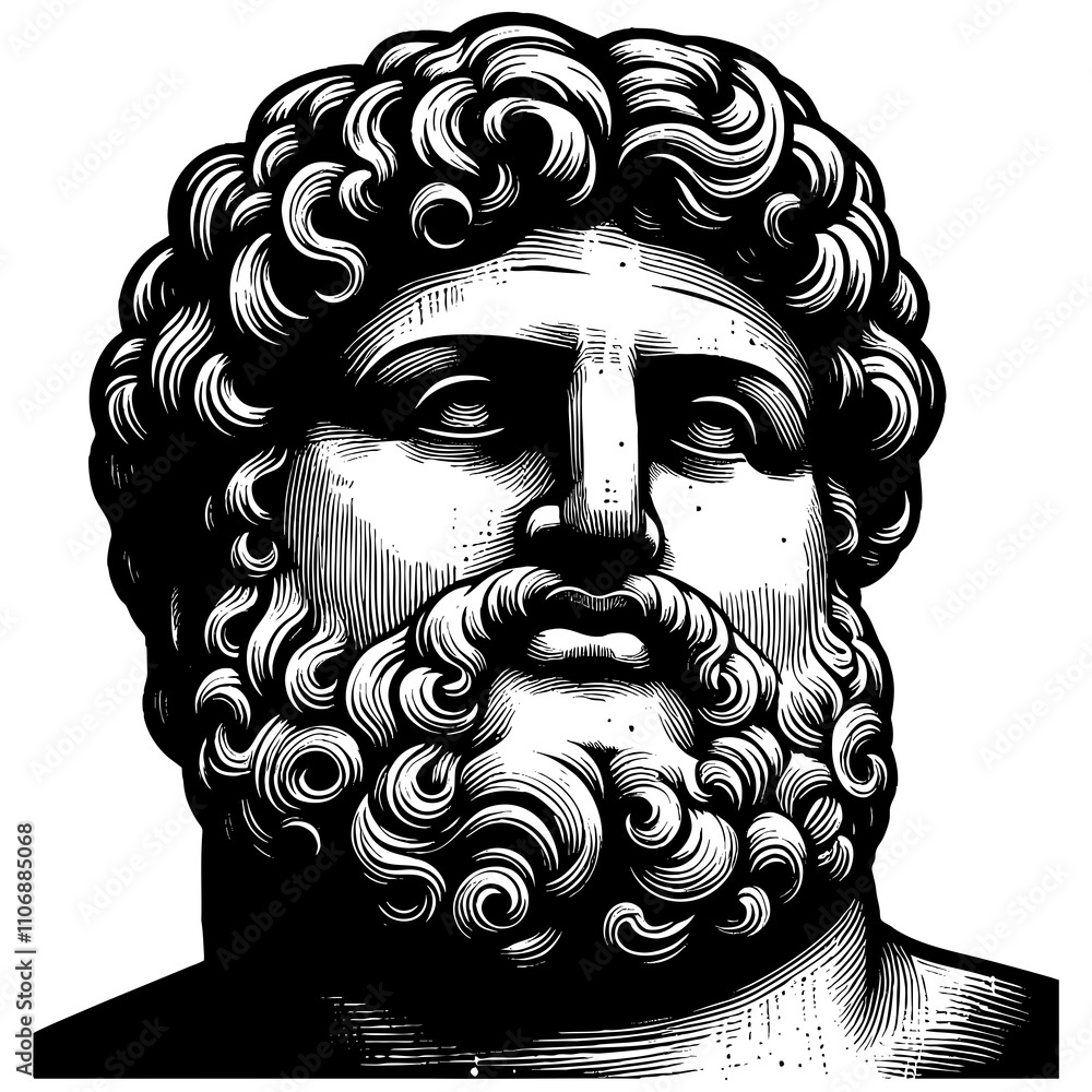 Body positive fat belly overweight classical bearded male statue ...