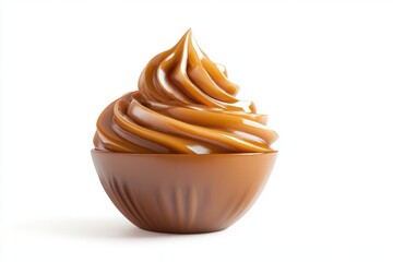 Caramel cream isolated on white background