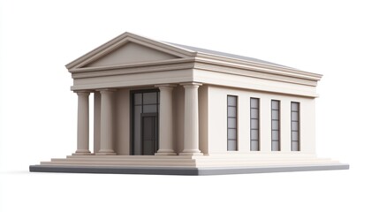 Leinwandbilder - A classical-style building with columns and large windows, resembling a museum or library.
