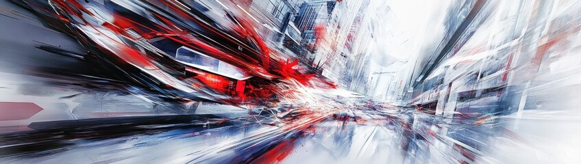 Poster - Abstract dynamic composition with vibrant colors and motion effects.