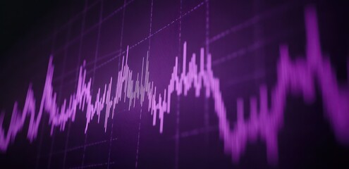 Aufkleber - Abstract visualization of sound waves in vibrant purple hues.
