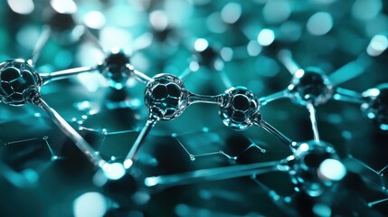 Aufkleber - Abstract representation of molecular structures in a scientific context.