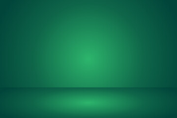 Wall Mural - abstract green gradient studio room background, 3d empty soft smooth blur backdrop like in a room wi