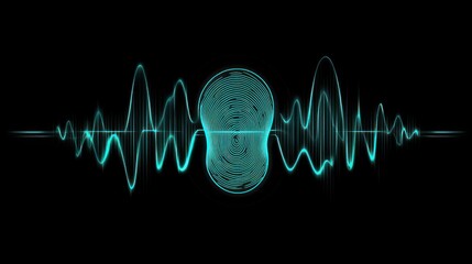 Fototapete - Abstract visual representation of sound waves with a central focus.