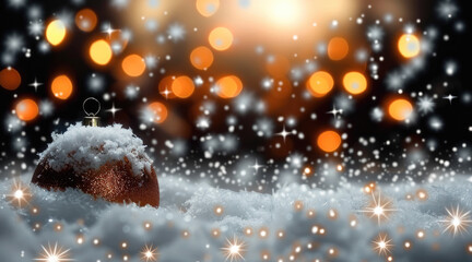 Aufkleber - Sparkling xmas background with snow and lights.