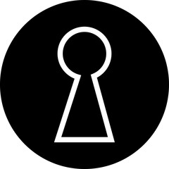 Fototapete - Door key hole icon. Security protection concept in trendy outline style. Door open, padlock symbol. Password symbol sign vector illustration silhouette isolated on transparent background.