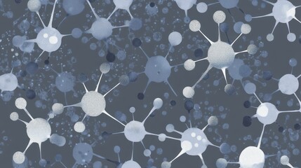 Poster - Abstract illustration of interconnected molecules on a dark background.