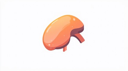 Poster - A stylized illustration of a kidney, showcasing a smooth, glossy surface.