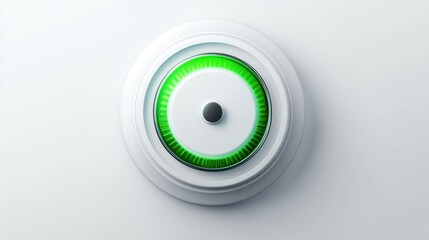 Fototapete - A circular gauge with a green indicator, suggesting measurement or control.