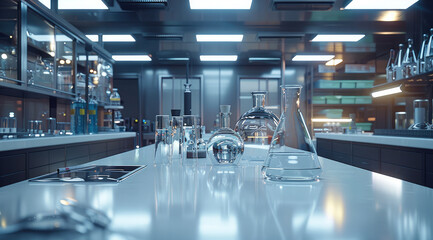 Poster - A laboratory experimental desk.