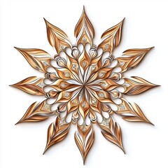 Wall Mural - Paper art gold star, cut-out design, soft edges, isolated on a white background