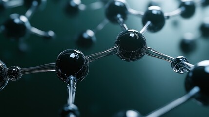 Aufkleber - A close-up view of molecular structures, illustrating the complexity of chemical bonds.