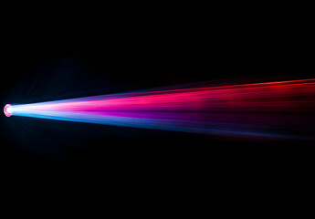 Wall Mural - A vibrant light beam with multiple colors of red, blue, and purple against a black background.