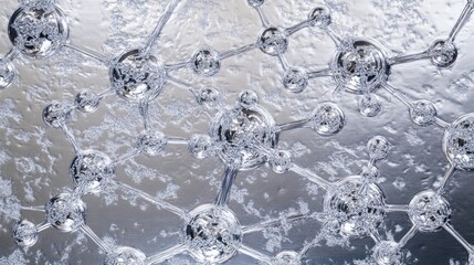 Aufkleber - Abstract representation of interconnected molecules in a scientific context.