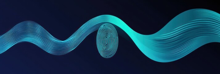 Leinwandbilder - Abstract digital design featuring flowing lines and circular elements in a gradient background.