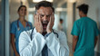 © MOTOKO Stock - Stressed Doctor Shouting on Hospital Stairs: Healthcare Burnout and Mental Health Crisis in Medical Profession