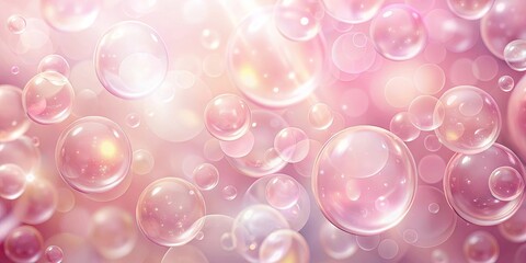 Wall Mural - Pink Bubbles A Soft and Dreamy Background of Floating Spheres