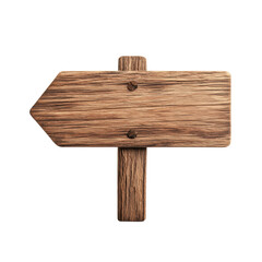 Wall Mural - Rustic wooden directional signpost on a transparent background