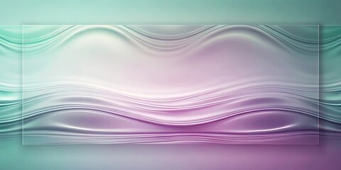 Wall Mural - Abstract Pastel Wave Background with Subtle Gradient and Translucent Frame