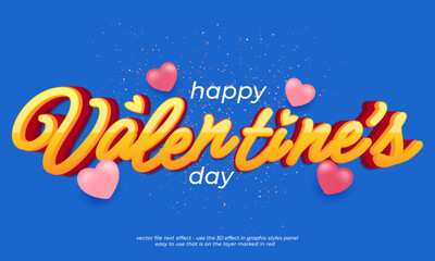 Wall Mural - valentine's day editable text effect 3d font calligraphy style ver.04