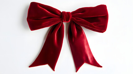 Luxurious red velvet bow with cascading tails, perfect for festive decorations and gifts. This elegant accessory adds touch of sophistication to any occasion