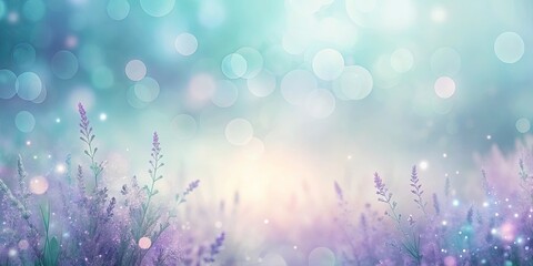 Wall Mural - Serene Meadow Pastel Flowers and Soft Bokeh Background