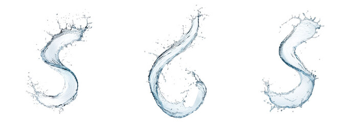 Aufkleber - High-Quality PNG of Blue water splash isolated on White Background – High Resolution