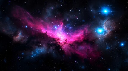 Wall Mural - Galaxy Nebula Pink Blue Stars Deep Space