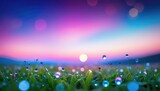 Sunset Over Blue Sky And Clouds