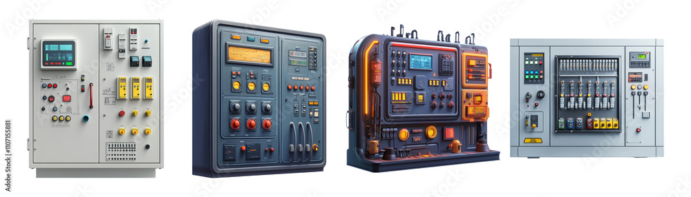 Vintage Control Panels on Transparent Background Stock Illustration ...