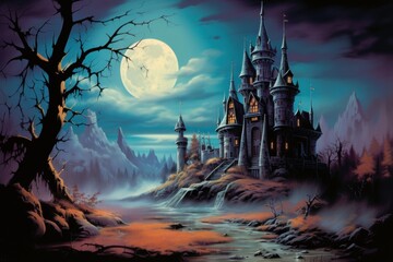 Wall Mural - spooky castle landscape outdoors nature.