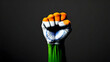 © Shivamrajput46  - Powerful fist of people, people leaders hand with India flag background, labor day, equal rights for people, republic day 26 January.