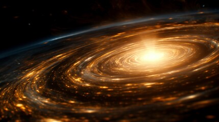 Wall Mural - sparkling galaxy with glowing core image. amazing luminous cosmic formation in darkness photography 