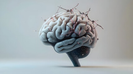 Wall Mural - brain concept, neural network representation, digital innovation, artificial intelligence, futuristi