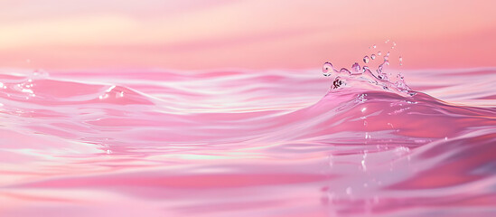 Sticker - A pink hue on water generated by photographing it then digitally altered to form a pink toned copy space image