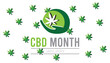 © Rabin - National CBD Month observed each year during January. Healthcare Medical Awareness concept. Vector template for banner, greeting card, poster with background.