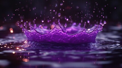 Canvas Print - Purple liquid splash creates a crown shape.