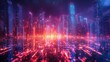 © Almahyra - Futuristic cityscape at night with vibrant neon lights and glowing energy streams.
