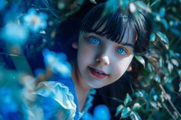 Wall Mural - moment of magic journey in wonderland created with generative ai technology