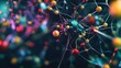 © aubriella - An abstract visualization of the human immune system with colorful, interconnected nodes representing immune cells, set against a dark