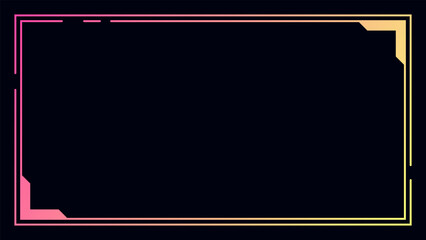 Landscape frame for video media player interface. Online stream futuristic technology style.