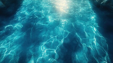 Poster - Sunlight shining through clear turquoise water.