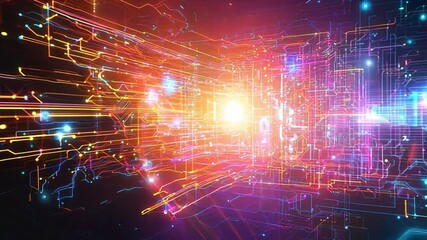 Wall Mural - abstract representation of data flow and network connectivity