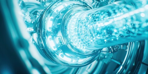 Blue tube with a glowing light inside