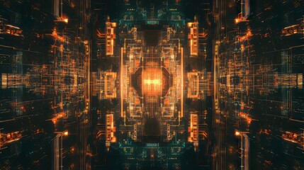 Wall Mural - abstract futuristic technology background featuring a 2d illustration of an electronic circuit desig