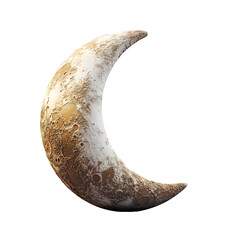 Poster - 3d rendering of a waxing crescent moon on a transparent background, ideal for space-themed designs