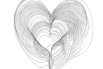 Wall Mural - Heart continuous line art drawing for abstract love symbols.