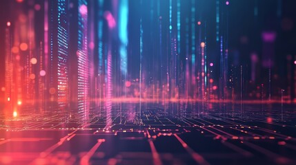 Wall Mural - abstract futuristic technology background featuring a 2d illustration of an electronic circuit desig