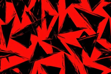 Wall Mural - bold red and black abstract pattern with sharp geometric shapes